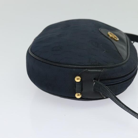 DIOR Honeycomb Canvas Shoulder Bag Gold Navy - Picture 5 of 12